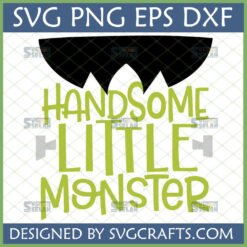 Handsome Little Monster SVG digital design for baby apparel and nursery decor