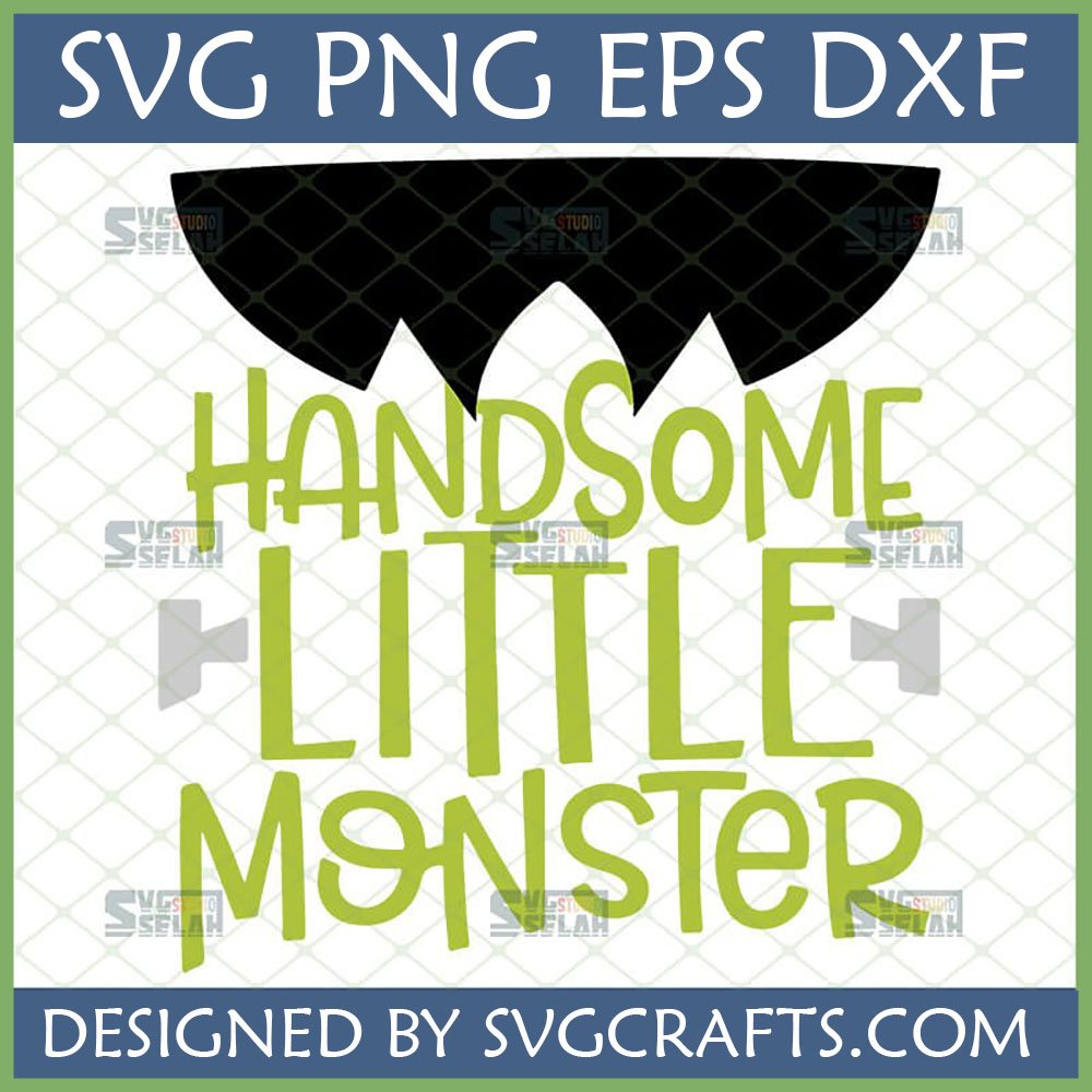 Handsome Little Monster SVG digital design for baby apparel and nursery decor