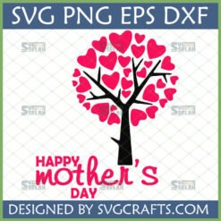 Mother's Day Heart Tree SVG design for Cricut and sublimation