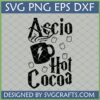 Accio Hot Cocoa SVG digital design with lightning bolt mug and marshmallows for Harry Potter fans