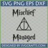 Mischief Managed Deathly Hallows SVG PNG DXF EPS digital design for Harry Potter fans