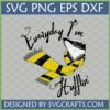 Everyday I'm Hufflepuff SVG with badger wearing yellow and black scarf, Harry Potter fan art for Cricut.