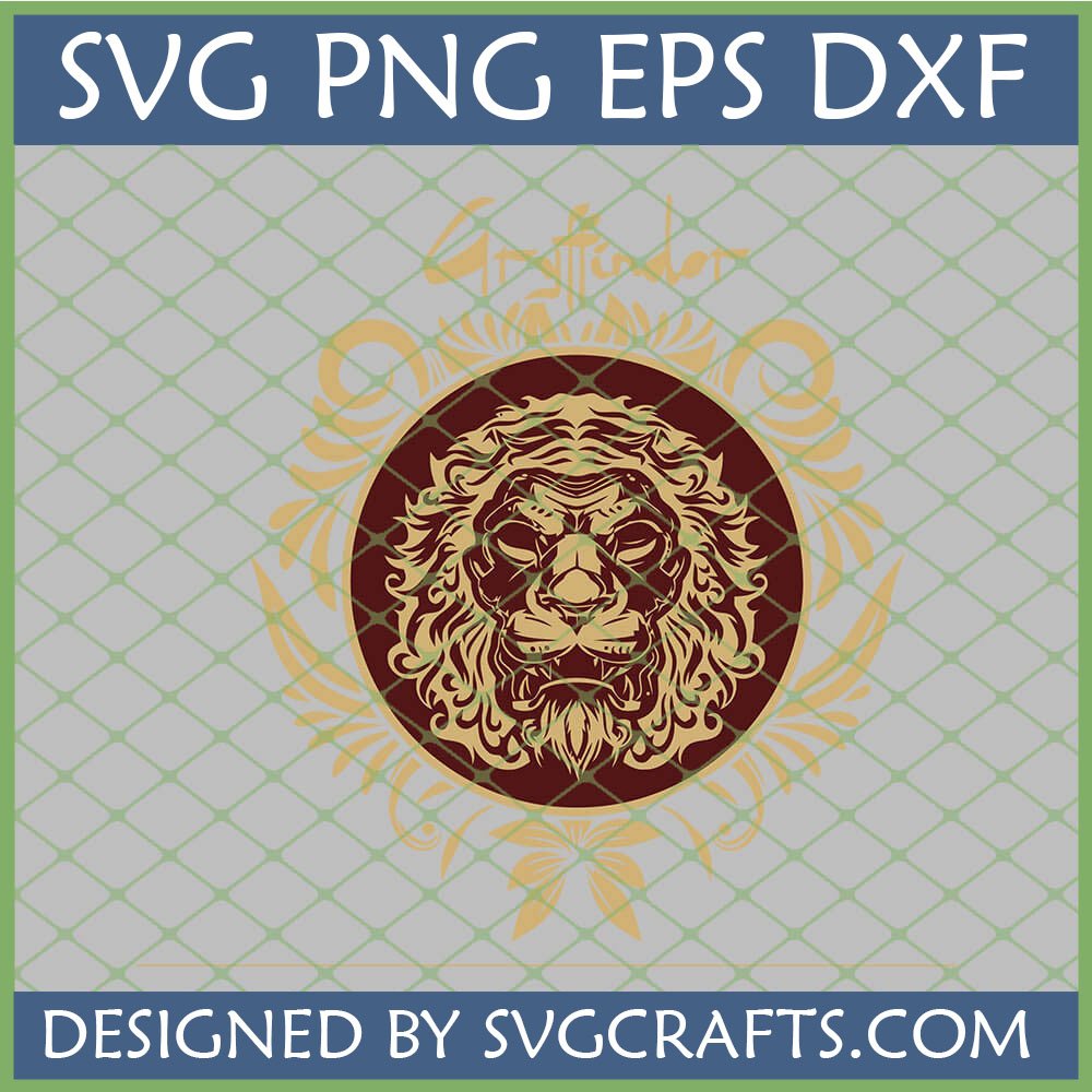 Detailed Gryffindor Lion SVG digital design for Harry Potter fans and crafters