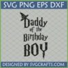Daddy of the Birthday Boy SVG with wizard hat and lightning bolt, Harry Potter style design for Cricut and Silhouette projects
