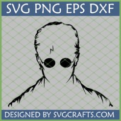 Harry Potter Silhouette SVG with lightning scar and round glasses for Cricut crafts