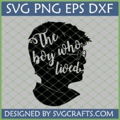 Boy Who Lived SVG - Harry Potter inspired silhouette with glasses and messy hair for Cricut and sublimation.