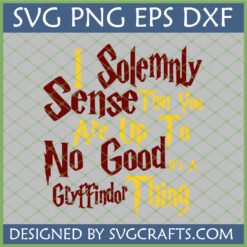 I Solemnly Swear That I Am Up To No Good SVG with Gryffindor colors for Harry Potter fans