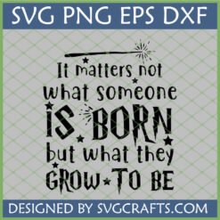 Harry Potter inspired growth quote SVG with magic wand and stars