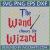 Harry Potter inspired 'The Wand Chooses the Wizard' SVG with glasses and magic wand for Cricut projects