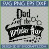Magical Dad Birthday Boy SVG design with wizard glasses, lightning bolt, sorting hat, and magic wand for Cricut projects