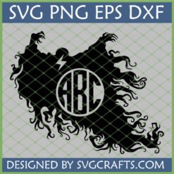 Wizard Dementor Monogram SVG with Lightning Bolt for Personalized Crafts