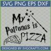 My Patronus is Pizza SVG, PNG, EPS, DXF digital download with a magic wand and pizza slice