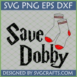 Save Dobby SVG and PNG digital file featuring two socks, ideal for Harry Potter themed Cricut and Silhouette crafts