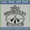 The Three Broomsticks Hogsmeade Pub SVG Logo with 'est 1452' and 'serving the finest butterbeer'