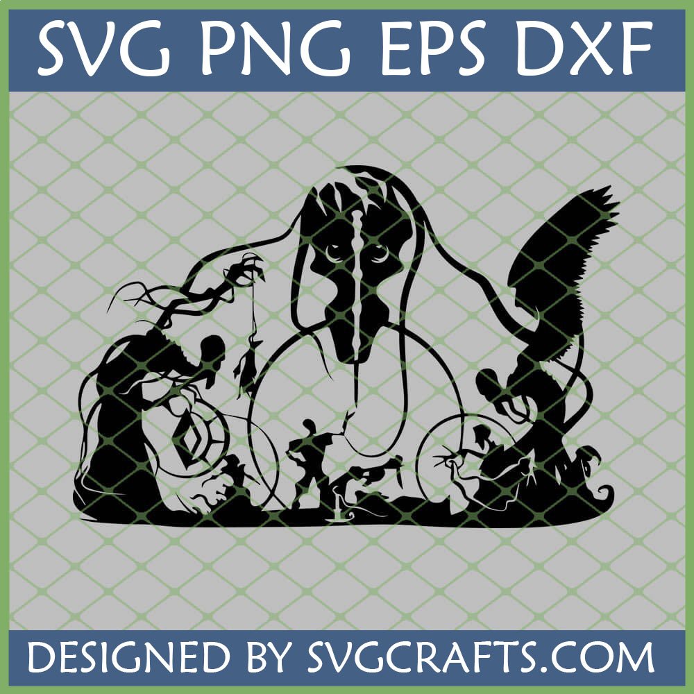 Hades Game SVG design with Zagreus, Hades, and Cerberus silhouettes for Cricut and sublimation crafts.