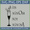 Funny Mimosa Not Mimos SVG design featuring a champagne flute with bubbles and text, ideal for Cricut and sublimation crafts.