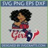 Stylish Black woman Houston Texans fan girl SVG design for Cricut