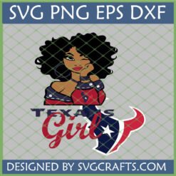 Stylish Black woman Houston Texans fan girl SVG design for Cricut