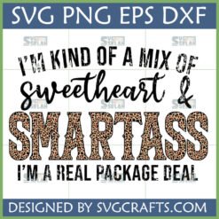 Sweetheart Smartass SVG design with leopard print for crafting