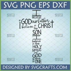I Believe Christian Cross SVG design for faith-based crafting