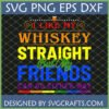 Funny LGBTQ+ Whiskey Friends SVG design with rainbow colors and whiskey glass icon for t-shirts and mugs