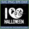 I Love Halloween Ghost SVG design with ghost figures forming a heart and the word Halloween