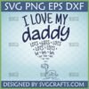 I Love My Daddy Lots SVG design with a cute hand-drawn dinosaur forming a heart of 'lots' text, ideal for Father's Day crafts.