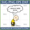 Charlie Brown looking sad with a thought bubble saying 'I REALLY MISS ELVIS' in SVG PNG EPS DXF formats