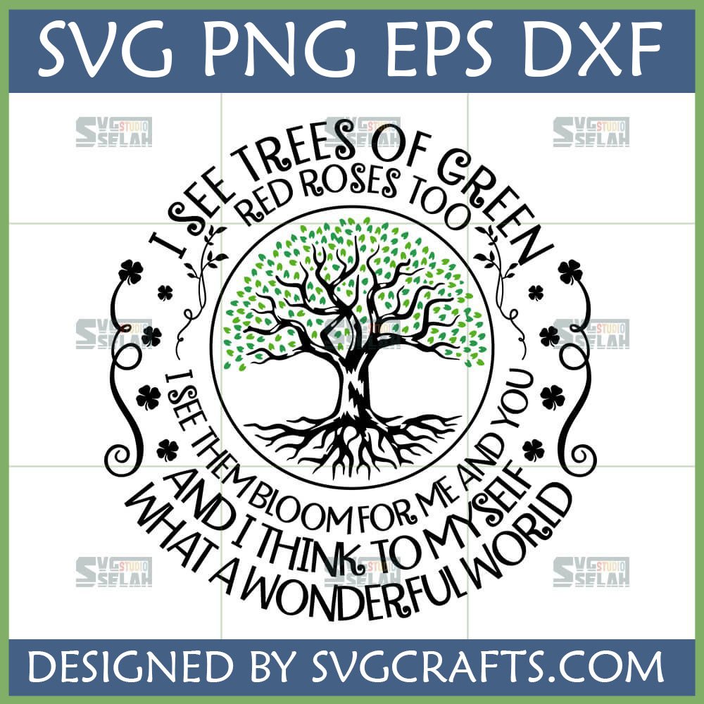 What a Wonderful World SVG Tree of Life design with Louis Armstrong lyrics for Cricut and sublimation.