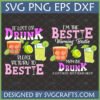 Funny Bestie Drinking SVG Bundle with two cocktail designs and humorous friendship quotes for Cricut and Silhouette