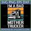 Funny Mother Trucker SVG design featuring a semi-truck graphic and bold retro text, perfect for Cricut and sublimation projects.