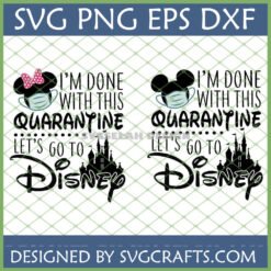 Mickey Minnie Quarantine Disney SVG bundle with mask and castle for Cricut