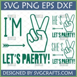 I'm Two Peace Sign 2nd Birthday SVG design for Cricut and Silhouette, featuring text options and a hand making a V-sign representing the number two.