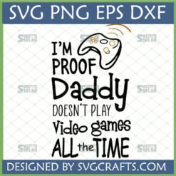 Funny Gamer Dad SVG design with video game controller for Father's Day T-shirt and gifts