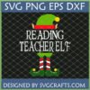 Festive Reading Teacher Elf SVG design for Christmas crafts and gifts