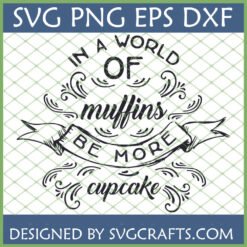 In A World Of Muffins Be More Cupcake SVG design for Cricut and Silhouette