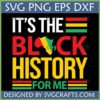 It's The Black History For Me SVG design with Pan-African colors and Africa map