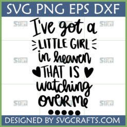 Little Girl in Heaven SVG - Angel Daughter Memorial Design for Cricut