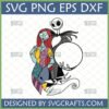 Jack and Sally SVG Monogram Frame for personalized Nightmare Before Christmas crafts