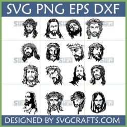 Jesus Christ SVG Bundle with 12 unique Christian vector designs for Cricut and Sublimation