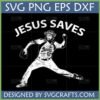 Jesus Saves Baseball SVG - Christian Pitcher Design for Cricut and Sublimation