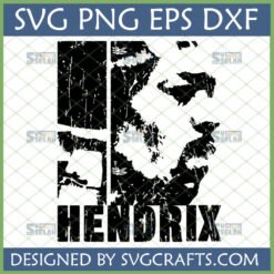 Distressed Jimi Hendrix SVG silhouette for Cricut and sublimation