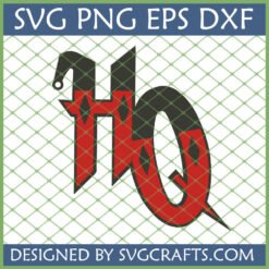 Whimsical Ho Christmas SVG design in red and dark grey for holiday crafts