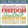 Juneteenth Freedom SVG PNG DXF EPS digital design with layered red, green, and yellow text