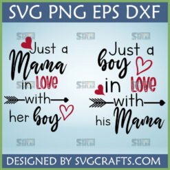Mama and Son Love SVG Bundle with matching designs for Mother and Boy