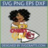 Kansas City Chiefs Girl SVG PNG for Cricut and Sublimation, featuring an African American woman fan