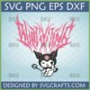 Kuromi Punk Rock SVG digital file for Cricut and sublimation featuring edgy Sanrio character with metal band font.