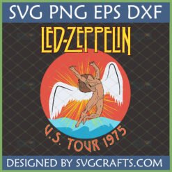 Led Zeppelin US Tour 1975 SVG with Icarus logo for Cricut and Silhouette projects