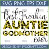 Best Freakin' Auntie Godmother SVG digital design with leopard print text for crafting