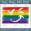 Grunge Pride Smiley Face SVG with distressed rainbow flag and abstract happy face for Cricut projects.
